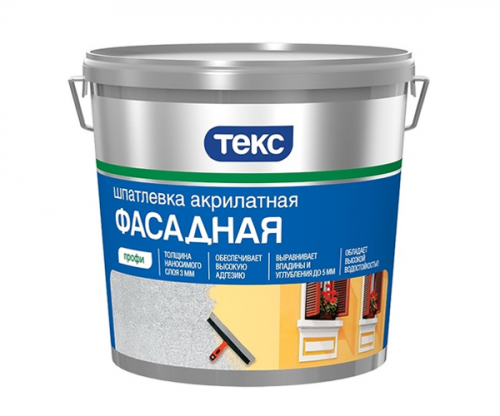Шпатлевка фасадная акрилатная Текс «Профи»